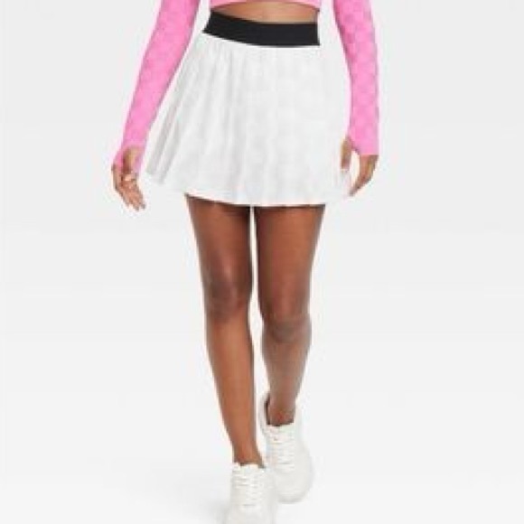 JoyLab Pleated Skirt Skort Sz XL White Checkered Shorts w Pockets NEW w TAGS - Picture 8 of 8